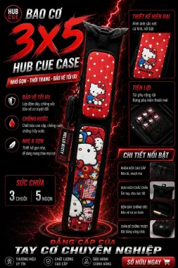 Bao Cơ Bida 3x5 Hello Kitty Đỏ