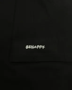 Áo thun oversize cotton 100% dày 250gsm in logo bida phong cách basic màu đen logo trắng - Hub