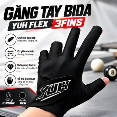 Găng Yuh Flex - 3 Fins, găng tay bida, thiết kế hiện đại, form ôm tay, thoáng khí, bền Phù hợp cho mọi cơ thủ - Sport