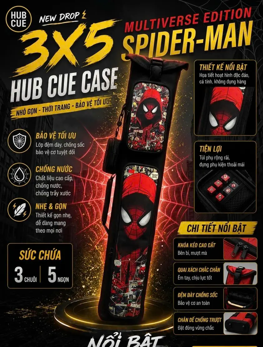 Bao cơ bida 3x5 Spider-Man